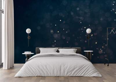 Glitter lights defocused background. Bokeh dark illustration Wall mural