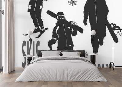 Vector silhouettes Wall mural