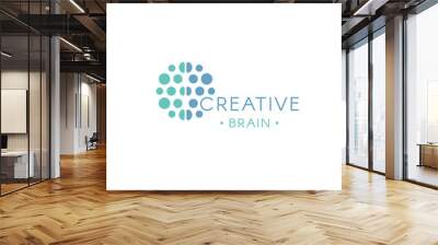 Circles, abstract logo. Creative brain vector logotype. New technology illustration. Innovation idea icon. Wall mural