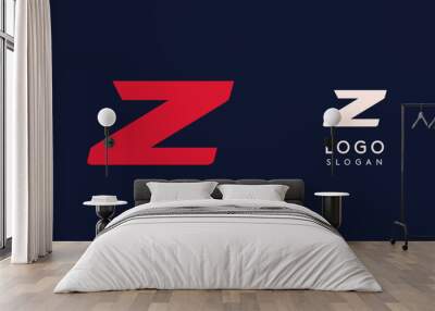 Wide bold red letter Z, modern dynamic logo for business identity of technological, automotive and sports business. Vector illustration. Wall mural