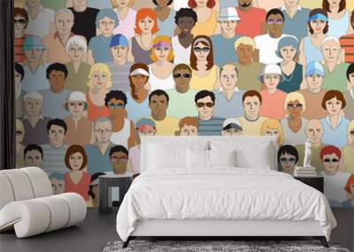 Crowd of sports spectators-seamless Wall mural