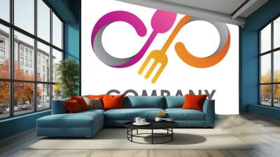 fast food logo infinity - vector Wall mural