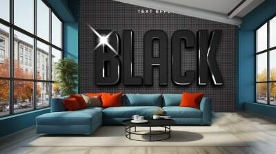 Editable text style effect - Black text style theme. Wall mural