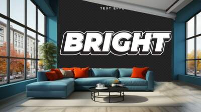 Editable text style effect - Bright text style theme. Wall mural