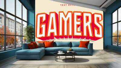 Editable text style effect - Gamers text style theme. Wall mural