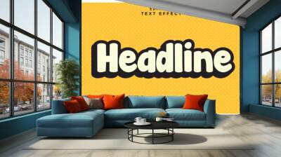 Editable text style effect - Headline  text style theme. Wall mural