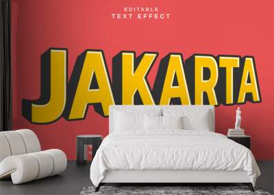 Editable text style effect - Jakarta text style theme. Wall mural