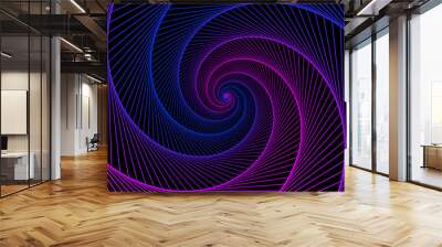 Hypnotic spiral. Swirl hypnotize spirals, vertigo geometric illusion and rotating stripes round pattern vector illustration Wall mural