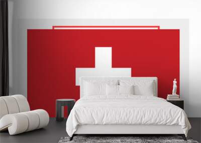 Switzerland flag single isolated vector icon Wall mural