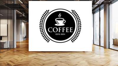 Coffee logo vector icon illustration hipster retro vintage Wall mural