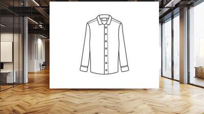 Doodle illustration of shirt isolated on white background Wall mural