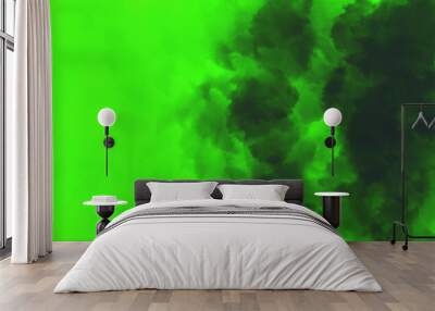 Attractive green smoke  isolated Background  Wall mural