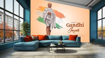 happy gandhi jayanti vector illustration Wall mural