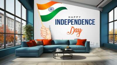 happy independence day India15th august. vector illustration. greeting card. Wall mural