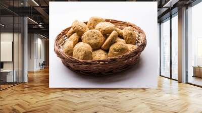 Nan khatai or Nankhatai is an authentic Indian sweet and savory eggless cookie loaded with dry fruits  Wall mural