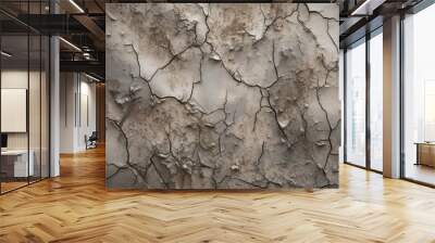 Background Texture Weathered Concrete Strong Cracks Aged Surface Generative AI Wall mural