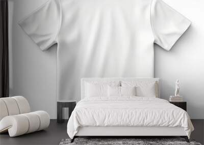 White colour round neck t-shirt, back view isolated on a white background Wall mural