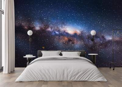 Night starry sky. Milky Way, stars and nebula. Space blue background Wall mural