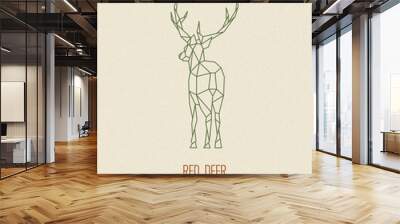 Polygon deer. Low poly animal. Geometric logo icon. Origami style Wall mural