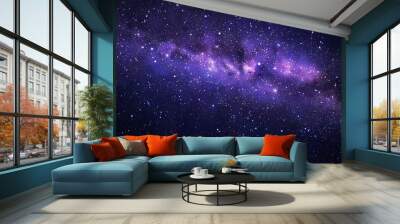 vector illustration with night starry sky and milky way. space dark background with fragment of our  Wall mural