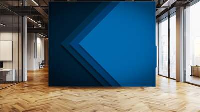 abstract blue background with geometric lines. illustration technology design Wall mural