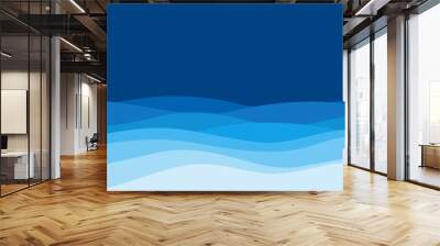 abstract blue background with waves Wall mural