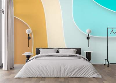 abstract colorful wave background with wave and sea Wall mural