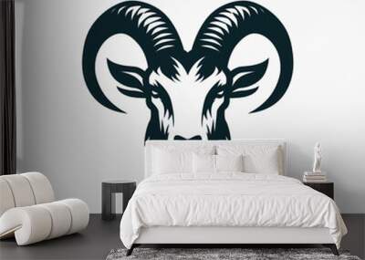 silhouette goat head vector logo design template Wall mural