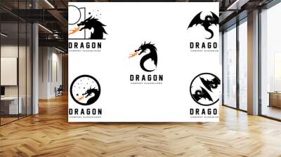 Dragon Logo Design, Chinese belief legend animal illustration Wall mural