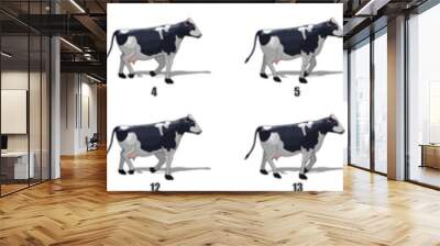 Cow Walk cycle animation frames, loop animation sequence sprite sheet  Wall mural