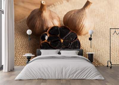 Black garlic close up Wall mural