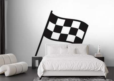 Checkered racing flag icon. Stock vector Wall mural