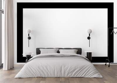 Black outlined rectangular, black frame icon  Wall mural