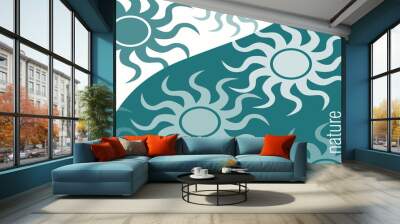 abstract blue sun background for decoration Wall mural