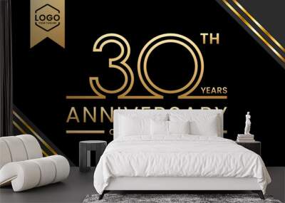 30 year anniversary celebration template design. Logo Vector Template Illustration Wall mural