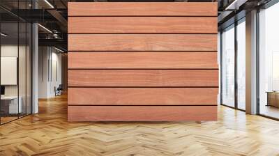 Exterior wooden decking or flooring isolated on white background Wall mural