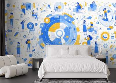 Abstract representation of global business and economic growth concepts Wall mural