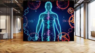 human body health, modern medical science global international medical. generative ai. Wall mural