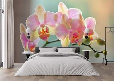 The elegance of an orchid, with petals of color blooming in delicate beauty Wall mural