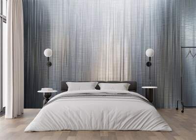 a brushed steel surface, showing the fine linear texture and subtle reflections. Wall mural