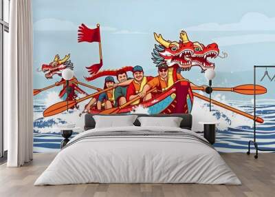 Dragon Boat Racing: A Cultural Celebration Wall mural