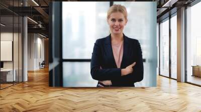 Senior business woman in the office with copy space Wall mural