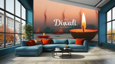 Happy Diwali Background Design Wall mural