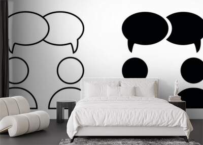 Discussion, dispute icon. Line, glyph and filled outline, Forum chat outline and filled vector illustration. Different style icons graphics set. Wall mural