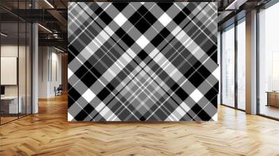 Seamless pattern in stylish black, white and gray colors for plaid, fabric, textile, clothes, tablecloth and other things. Vector image. 2 Wall mural