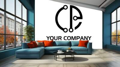 Letter CP stock logo, CP initial., flat design. technology logo.	 Wall mural