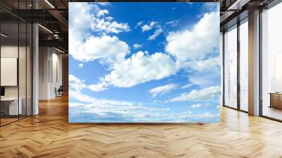 blue sky with white clouds background. Wall mural