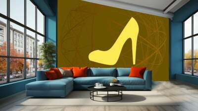 Elegant high heel shoe vector icon Wall mural