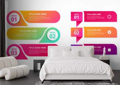 Gradient infographic element collection  Wall mural