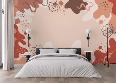 Hand drawn abstract doodle nature background Wall mural